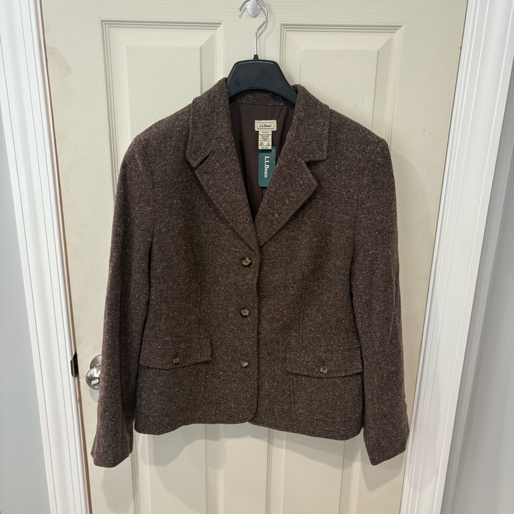 L.L. Bean Brown Tweed Women's Blazer